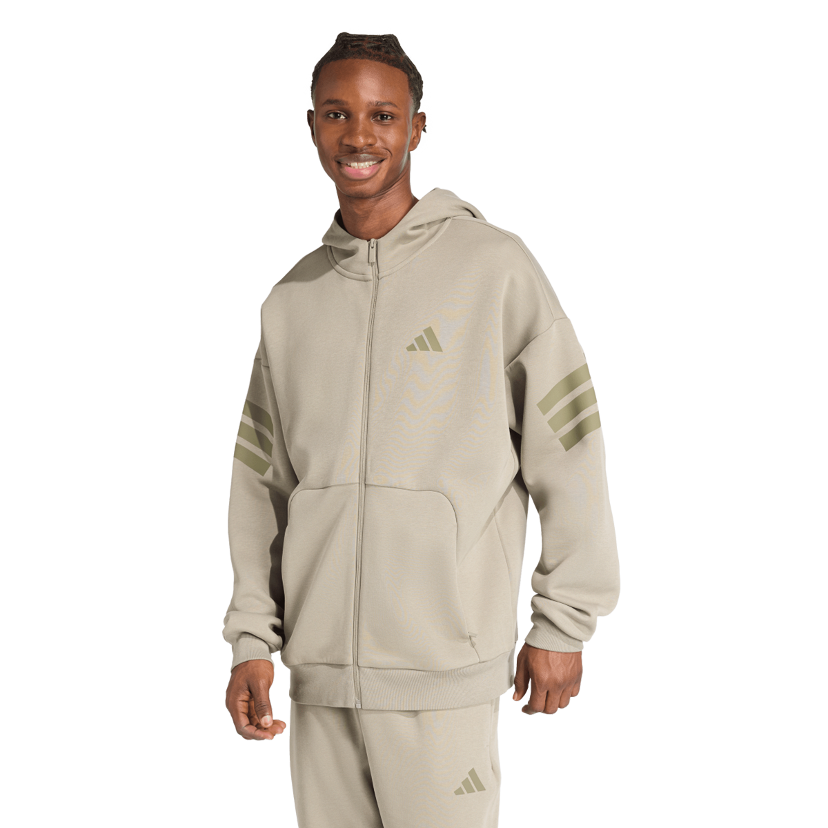 Mikina adidas Originals Men's Full-Zip Hoodie Béžová | JW7112, 0