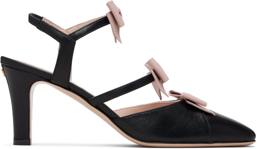 Tenisky a topánky Valentino Valentino Garavani Slingback Leather Bow Heels Čierna | 7W2S0MA5DDT