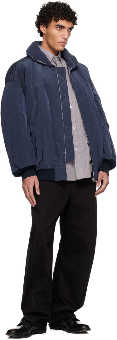 Bomber bunda HED MAYNER Hed Mayner Crinkled Bomber Jacket Navy | HMMC10060AHC156, 3