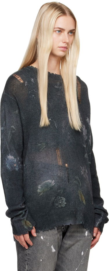 Sveter R13 R13 Distressed Floral Boyfriend Sweater Šedá | R13WY199 Y157A, 3