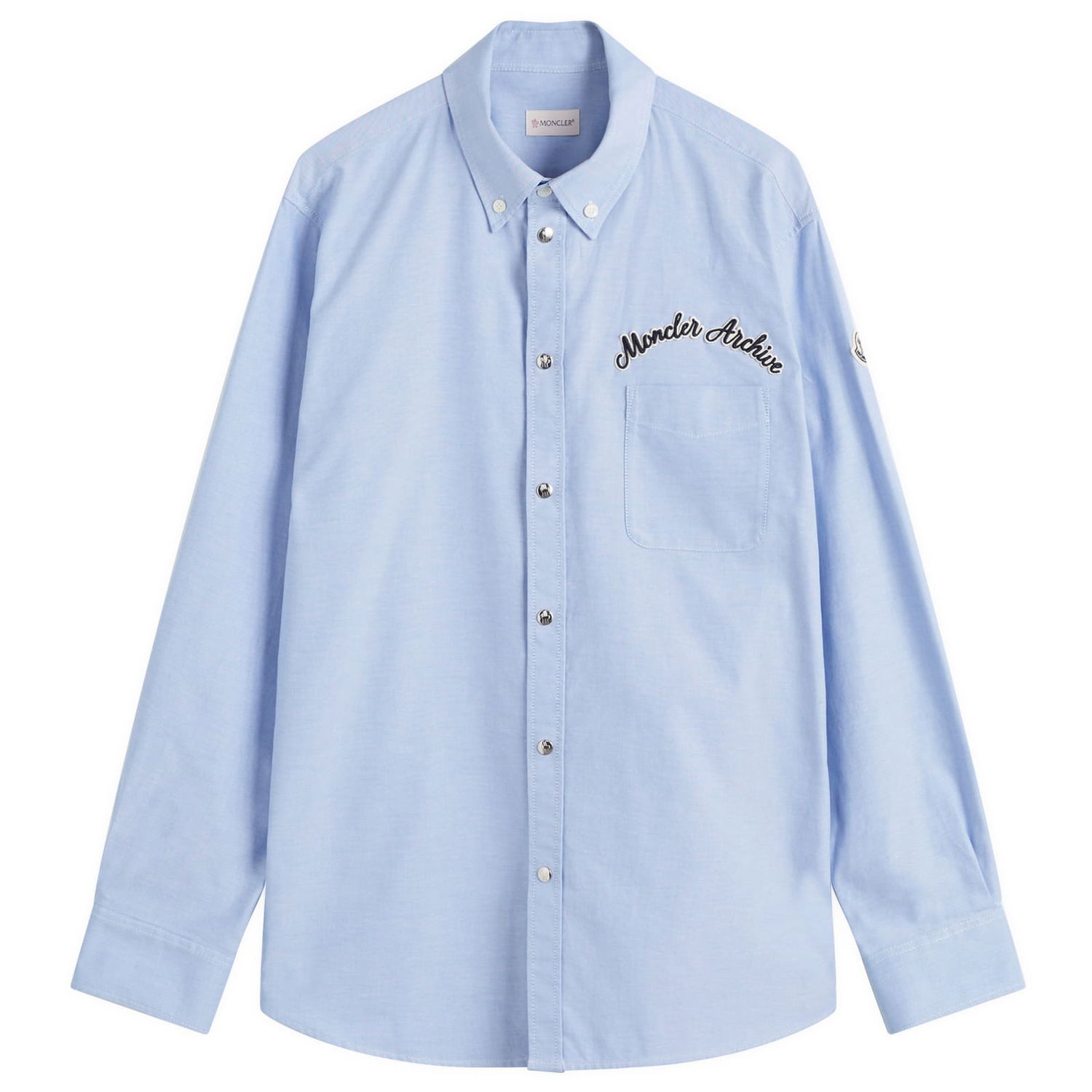 Košeľa Moncler Oxford Cotton Shirt With Logo Patch Modrá | 2F000-06-20838-701, 0