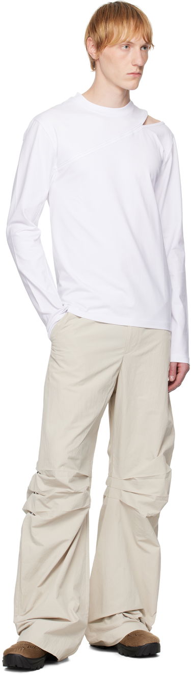 Tričko HELIOT EMIL HELIOT EMIL Pleistos Cutout Long Sleeve T-Shirt Biela | SS25_M_09_135_WHT02, 3