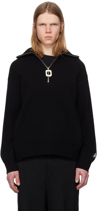 Sveter JW Anderson JW Anderson Half-Zip Knit Sweater Čierna | KW1285-YN0372, 0