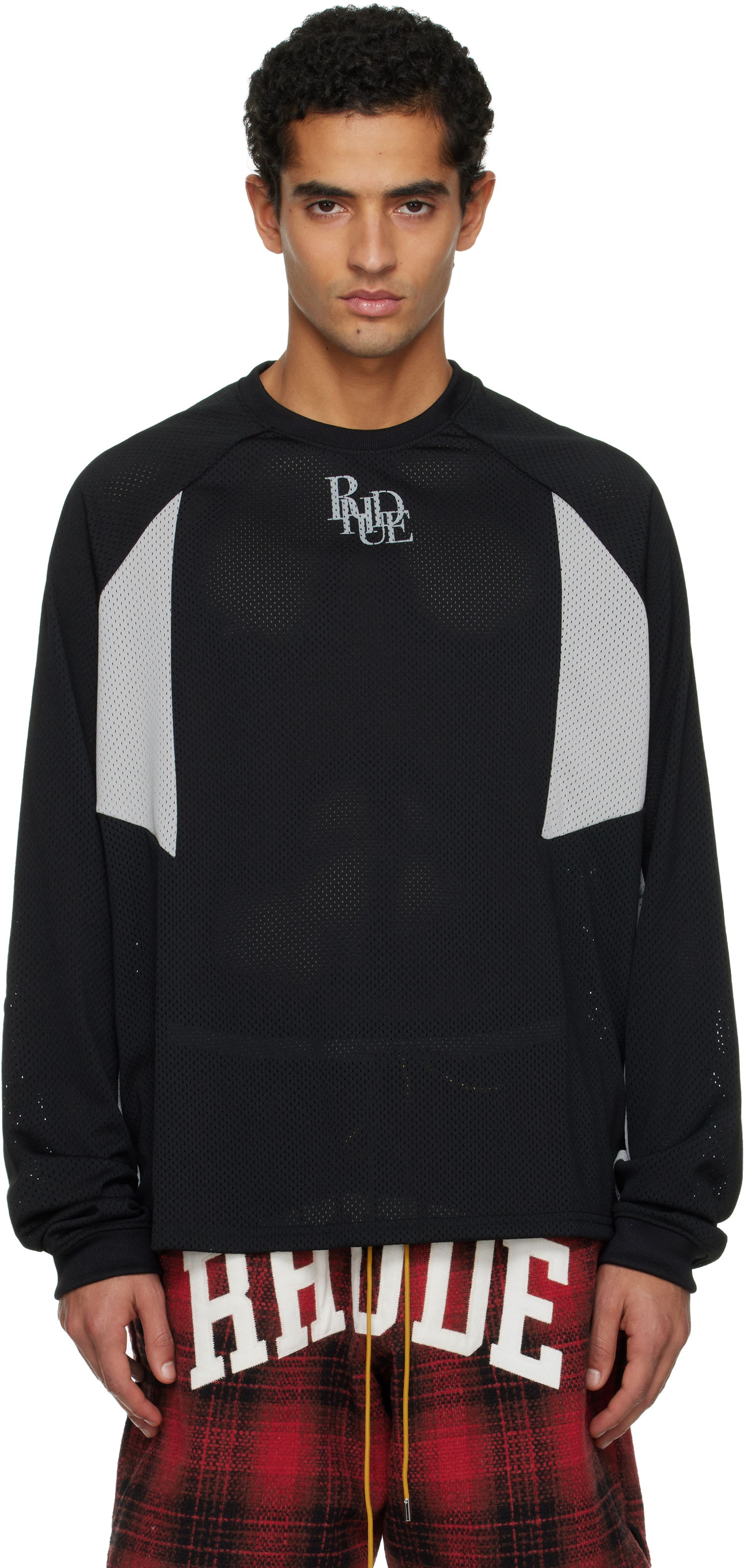 Tričko Rhude Mesh Moto LS T-shirt Čierna | RHPF25SR03012, 0