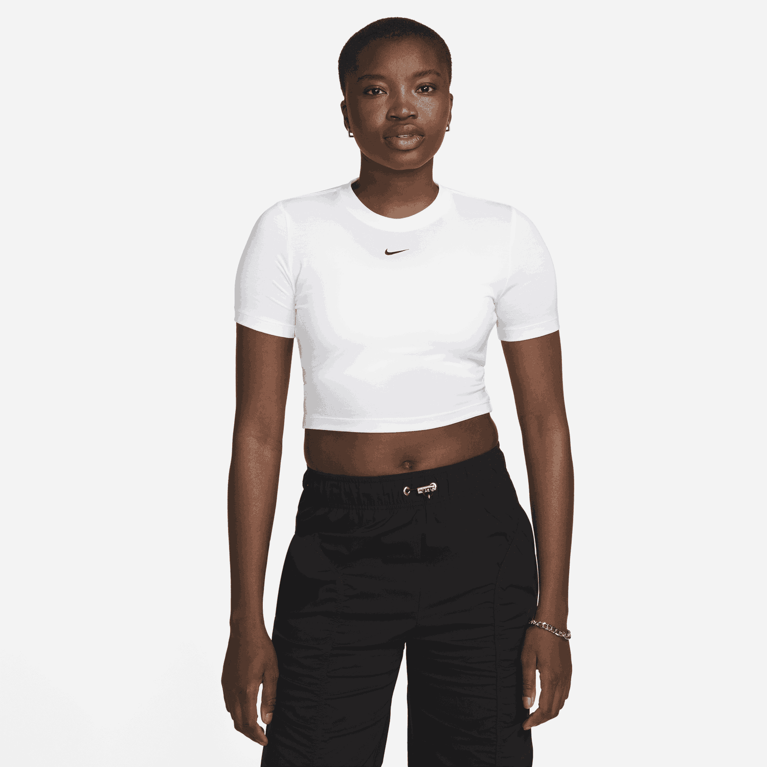 Crop Top Nike Essential Slim Crop Swoosh Tee Biela | FB2873-100, 0