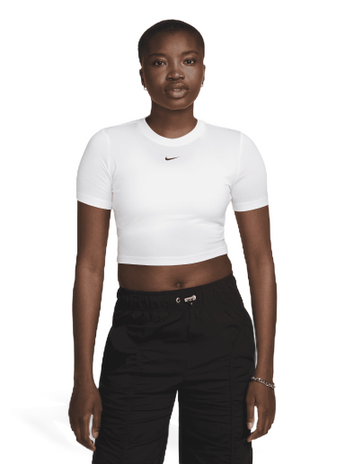 Crop Top Nike Essential Slim Crop Swoosh Tee Biela | FB2873-100