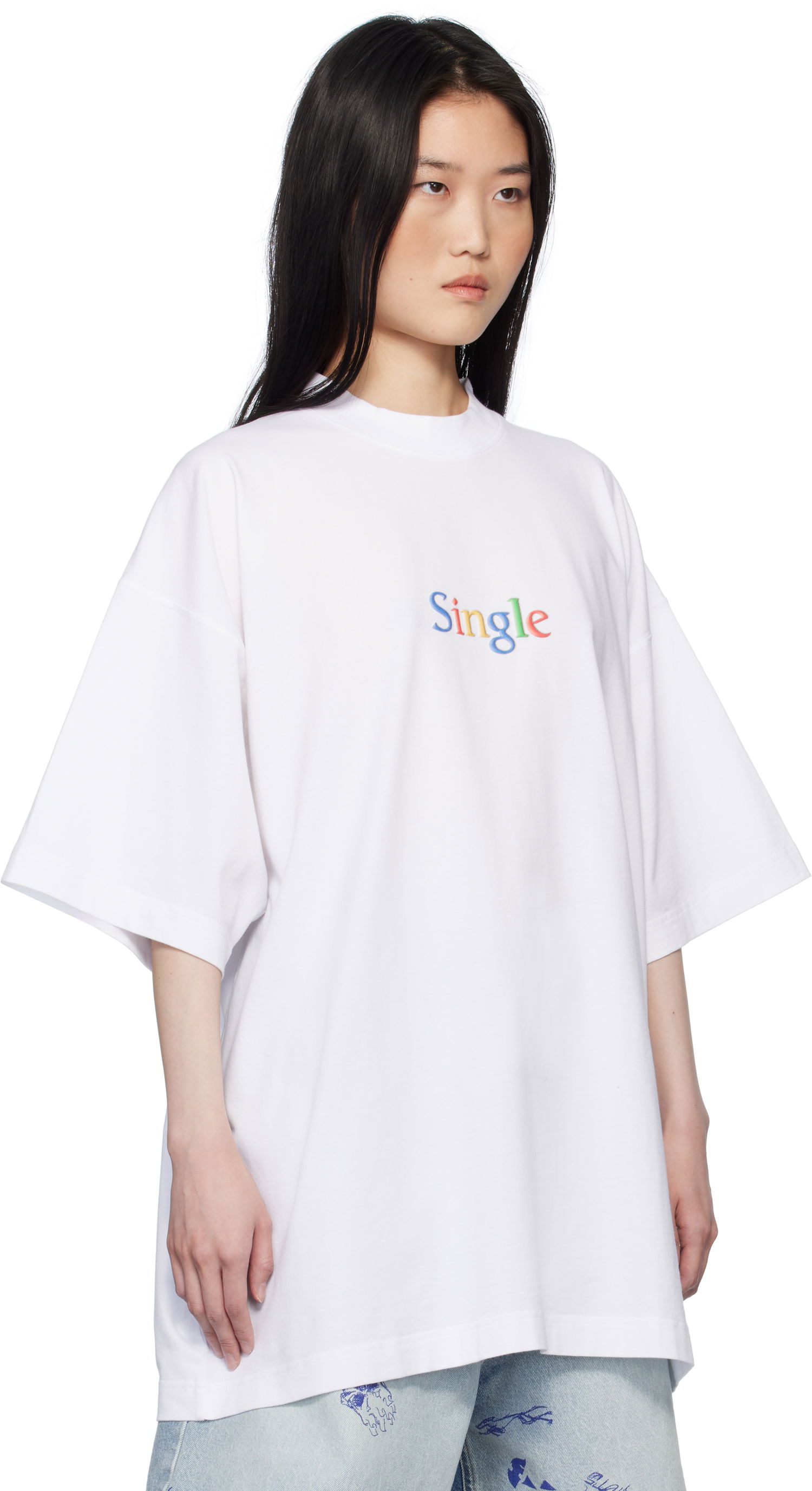 Tričko VETEMENTS Vetements 'Single' Oversized T-Shirt Biela | UA66TR700W, 1