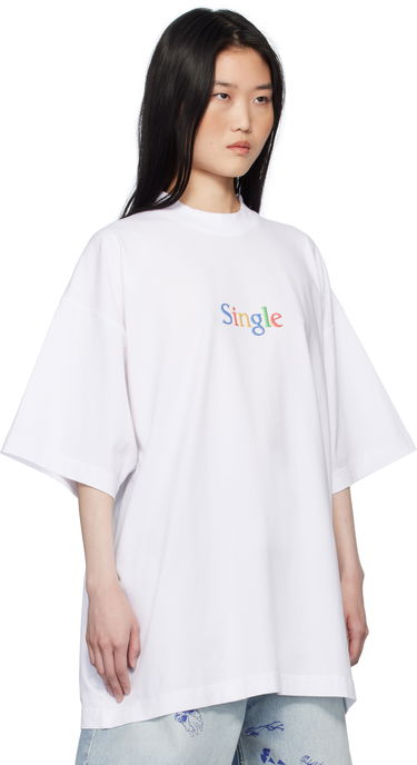 Tričko VETEMENTS Vetements 'Single' Oversized T-Shirt Biela | UA66TR700W, 1