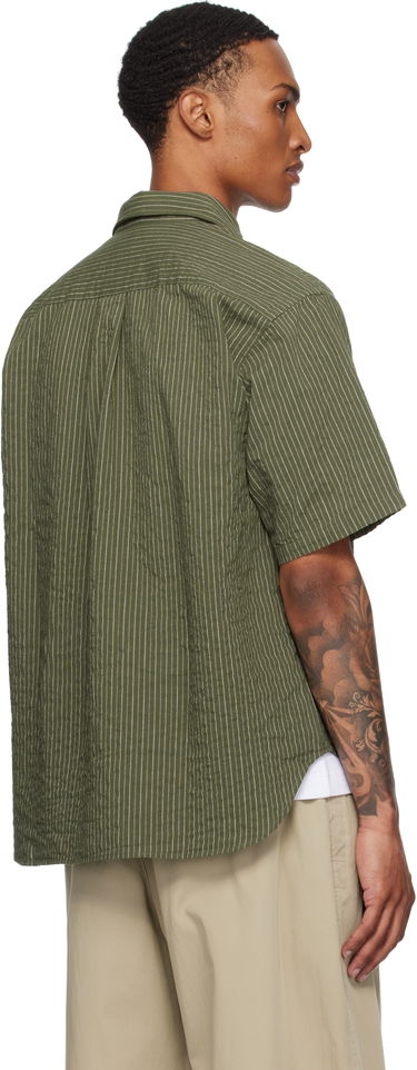 Košeľa NORSE PROJECTS Norse Projects Mo Oversized Stripe Short Sleeve Shirt Zelené | N40-0829, 2