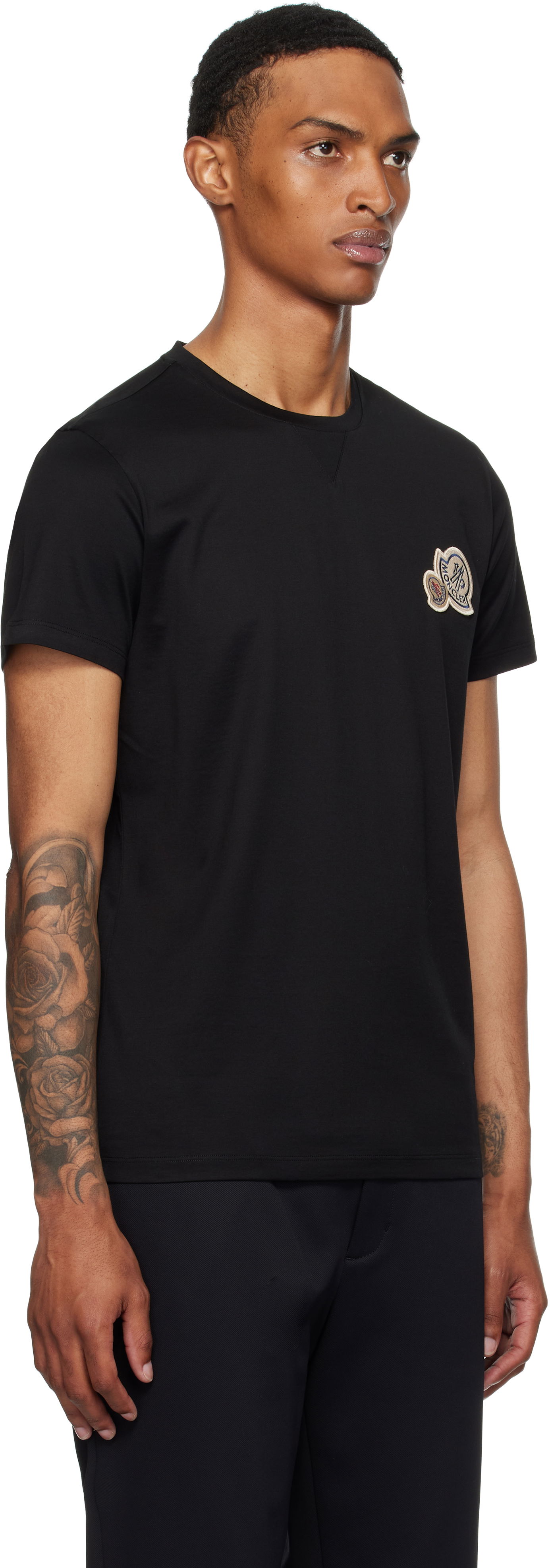 Tričko Moncler Moncler Double Logo Patch Cotton T-Shirt Čierna | K20918C000358390Y, 1