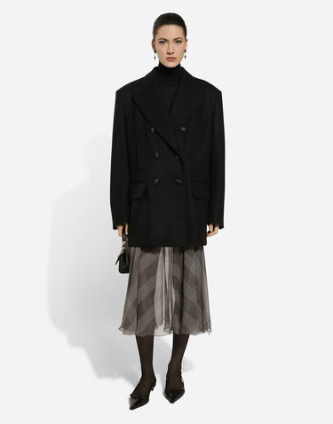 Sukňa Dolce & Gabbana Dolce & Gabbana Silk Chiffon Calf-Length Circle Skirt with Glen Plaid Print Hnedá | F4CSOTIS1WDHH5GW, 3