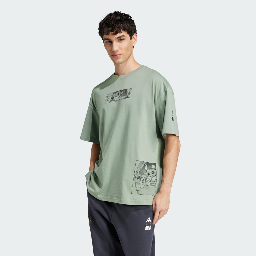 Tričko adidas Performance Star Wars The Mandalorian Loose-Fit T-Shirt Zelené | JI5718, 0
