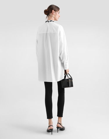 Košeľa Dolce & Gabbana Dolce & Gabbana Oversize Cotton Poplin Shirt with Lace Appliqués Biela | F5T39TGDB8OW0800, 2