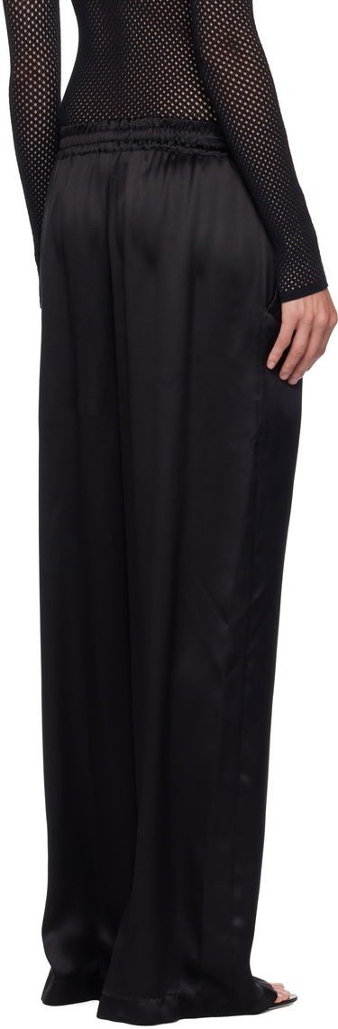 Nohavice WARDROBE.NYC WARDROBE.NYC Satin Pajama Trousers Čierna | W2242F25SE, 2