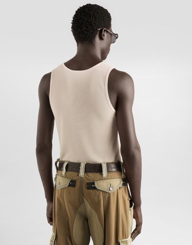 Tielko Dolce & Gabbana Ribbed Cotton Tank Top 54 Béžová | G8QG9ZFU7AVM0722, 2
