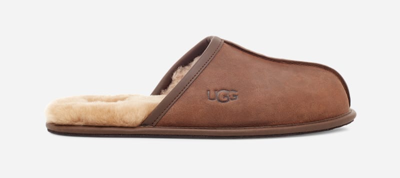 Tenisky a topánky UGG ® Scuff Slipper for Men in Brown, Size 7, Leather Navy | 1108192-TAN