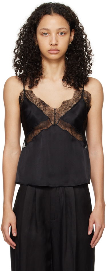 Tielko Anine Bing ANINE BING Amelie Lace Tank Top Čierna | A-07-1822-000, 0