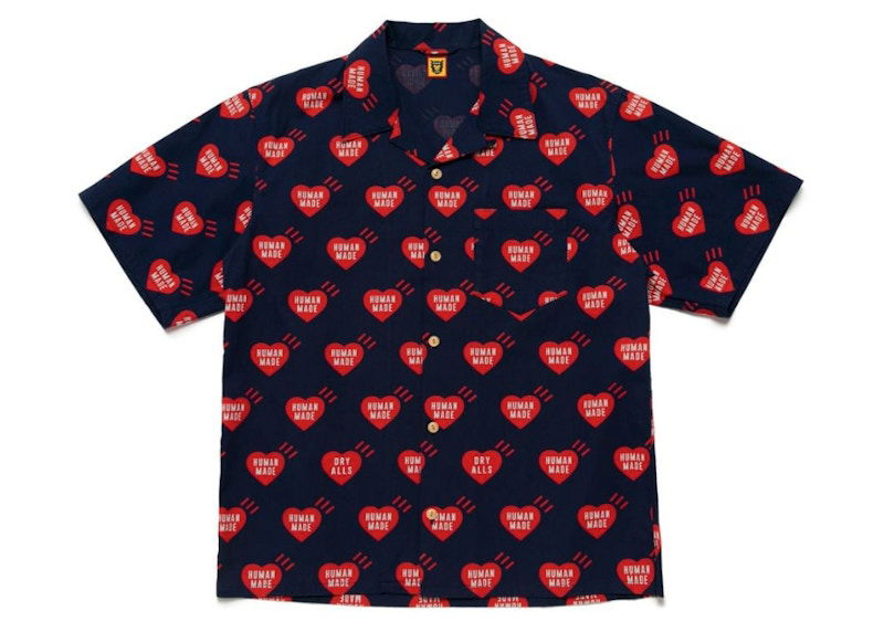 Košeľa Human Made Heart Print Aloha Shirt Modrá | HM23SH012