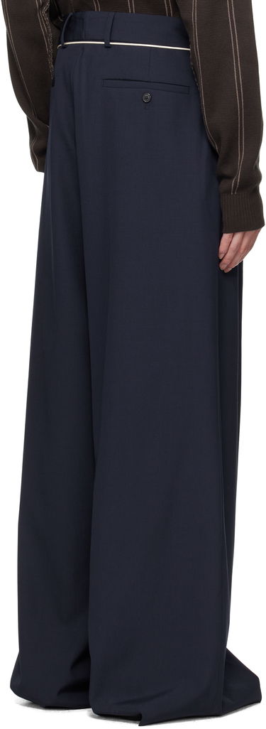 Nohavice Dries Van Noten Dries Van Noten Drawstring Trousers Navy | 252-020915-2057, 2