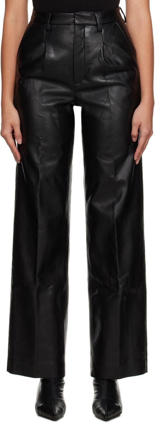 Faux Leather High-Waisted Pants