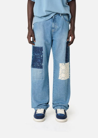 Džínsy AXEL ARIGATO Relaxed Fit Patchwork Jeans Modrá | A2988001, 3