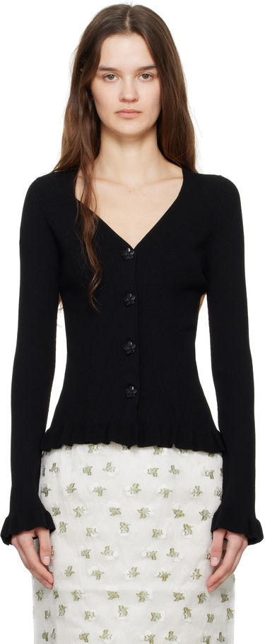 Sveter Cecilie Bahnsen Cecilie Bahnsen Cassia Knitted Peplum Cardigan Čierna | 4.24KNI52007 CASSIA CARDIGAN, 0