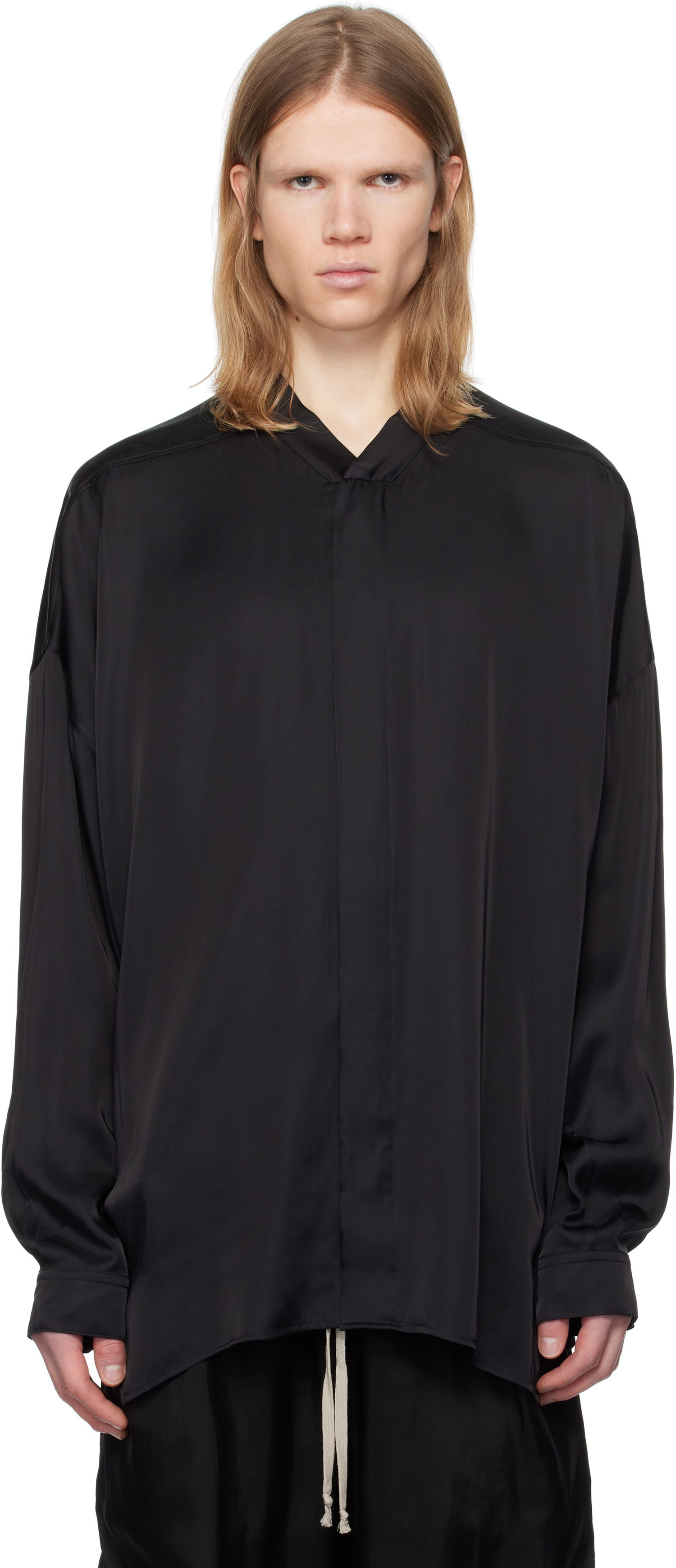 Košeľa Rick Owens Rick Owens Oversized Snap Collar Shirt Čierna | RU01E5293 SCH, 0