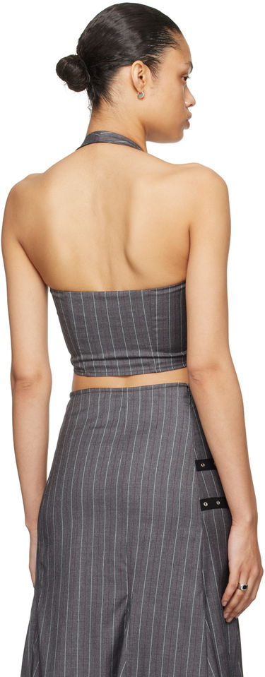 Sukňa Miaou Miaou Dani Halter Pinstripe Top Šedá | 7077TRWDKS, 2