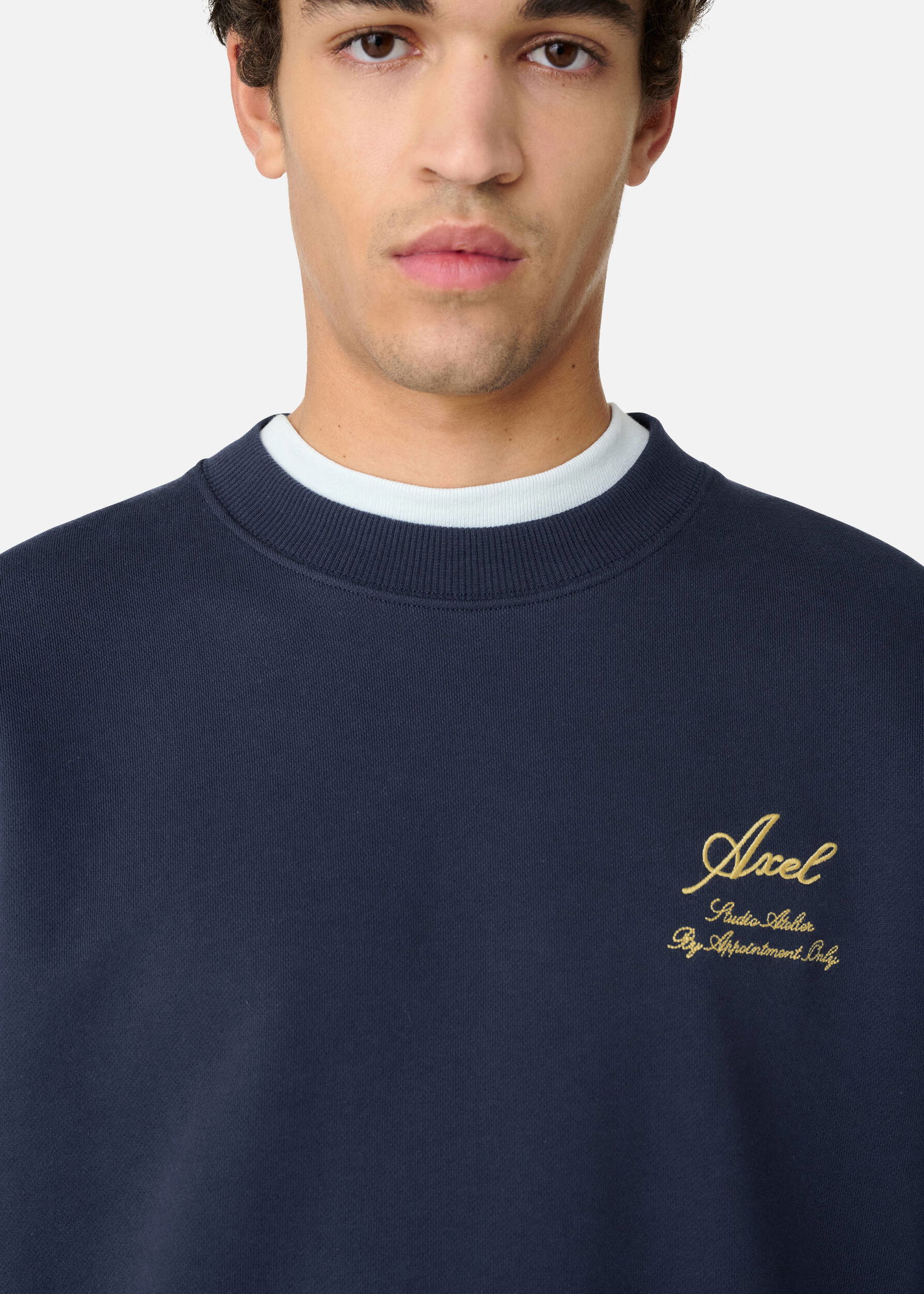 Navy Blue Embroidered Sweatshirt