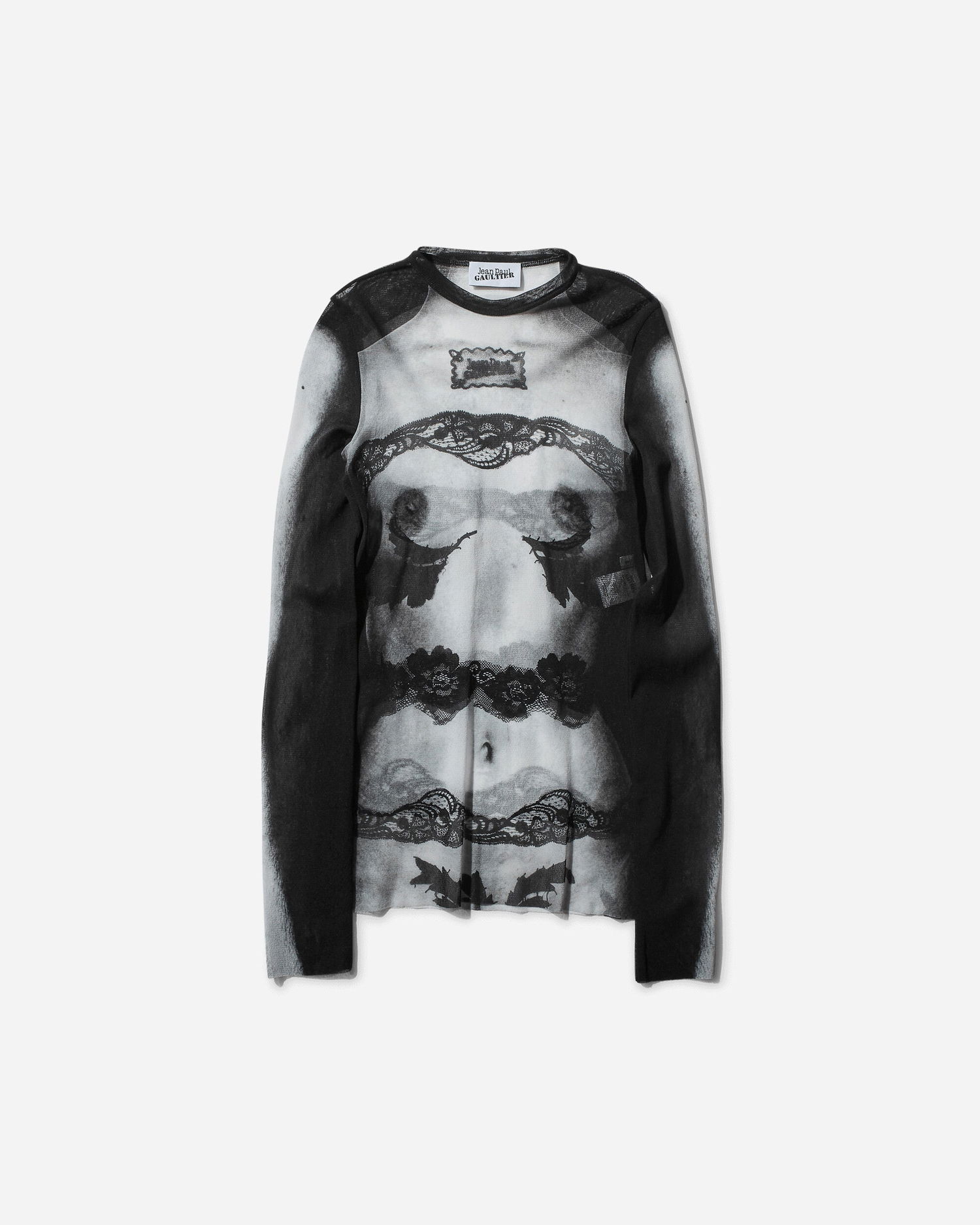 Tričko Jean Paul Gaultier Lace Marinière Top Čierna | 2431FTO228-T564 000201, 0