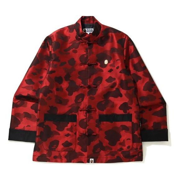 Bunda BAPE BAPE Camouflage Mandarin Collar Jacket Červená | 1H20-140-003