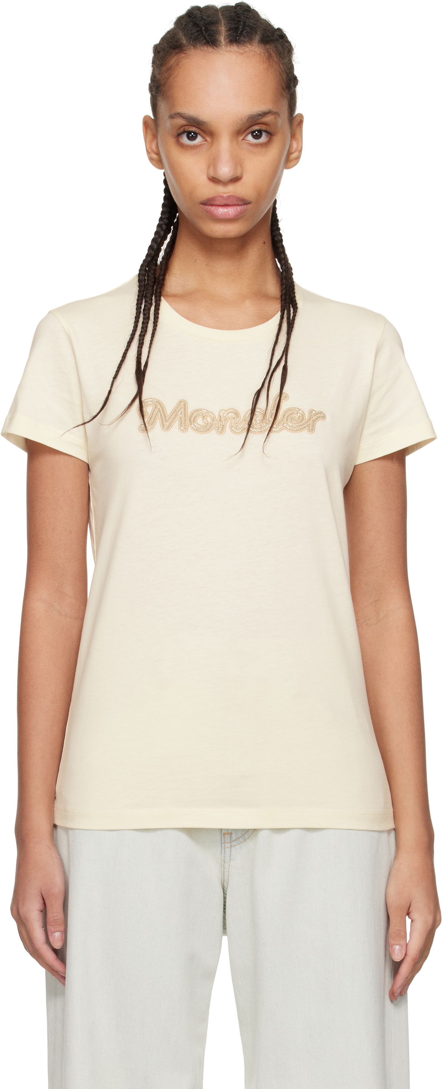 Tričko Moncler Moncler Logo S/S T-Shirt Béžová | K10938C0000989AUO, 0