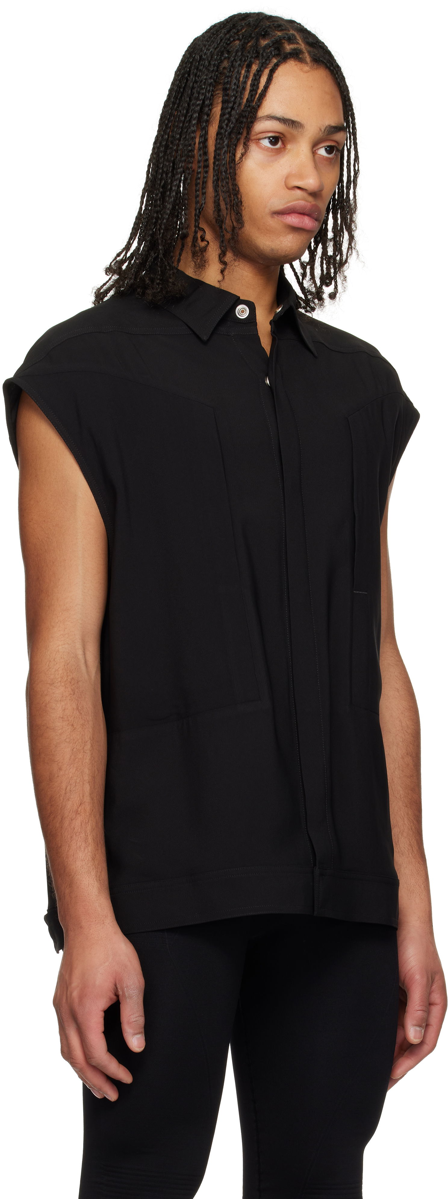 Košeľa Rick Owens Rick Owens Sleeveless Jumbo Shirt Čierna | RU01E5776 Y, 1