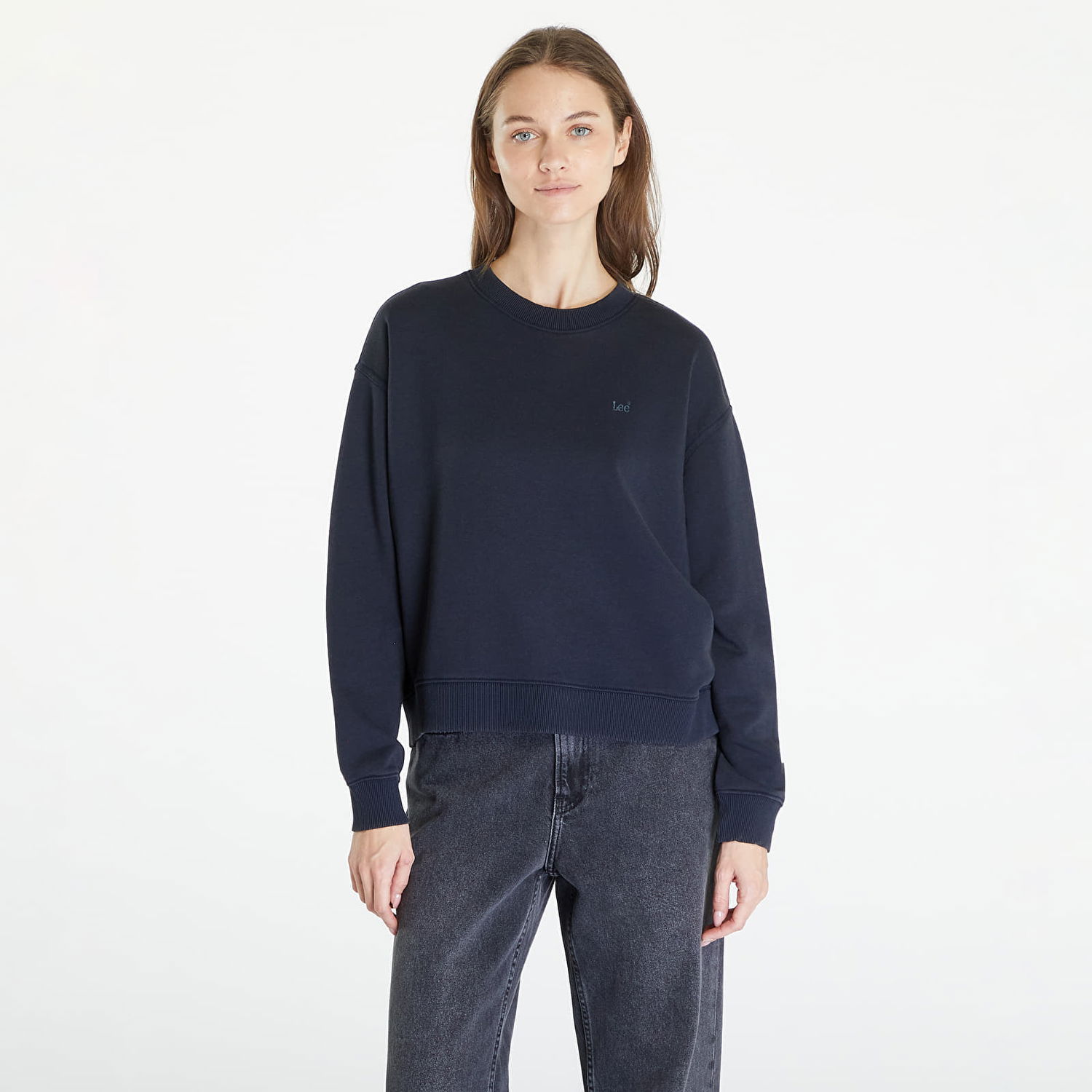 Mikina Lee Crew Sweatshirt Unionall Black Čierna | 112350241, 0