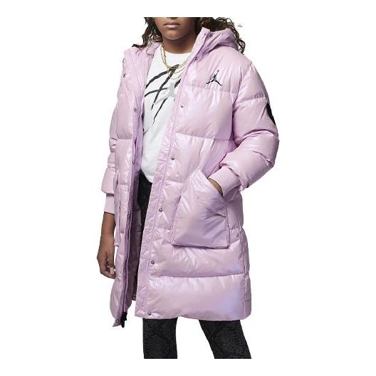 Prešívaná bunda Jordan Jordan Long Down Hooded Coat Fialová | FB0334-640