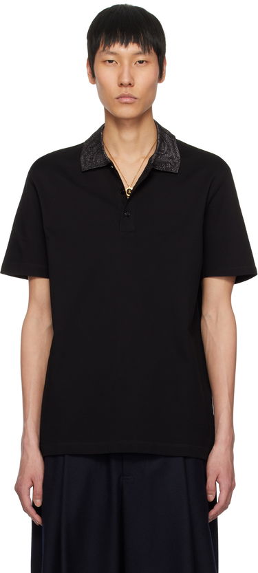 Polo tričko Versace Versace Barocco Embroidered-Collar Polo Čierna | 1013906_1A12966, 0