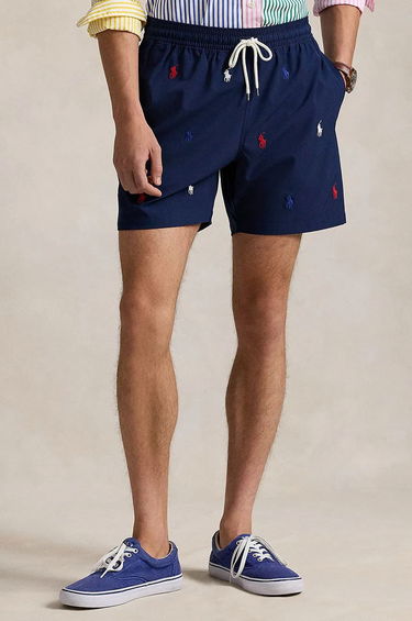 Plavky Polo by Ralph Lauren Navy Blue Shorts with Logo Embroidery Modrá | 710957786, 0