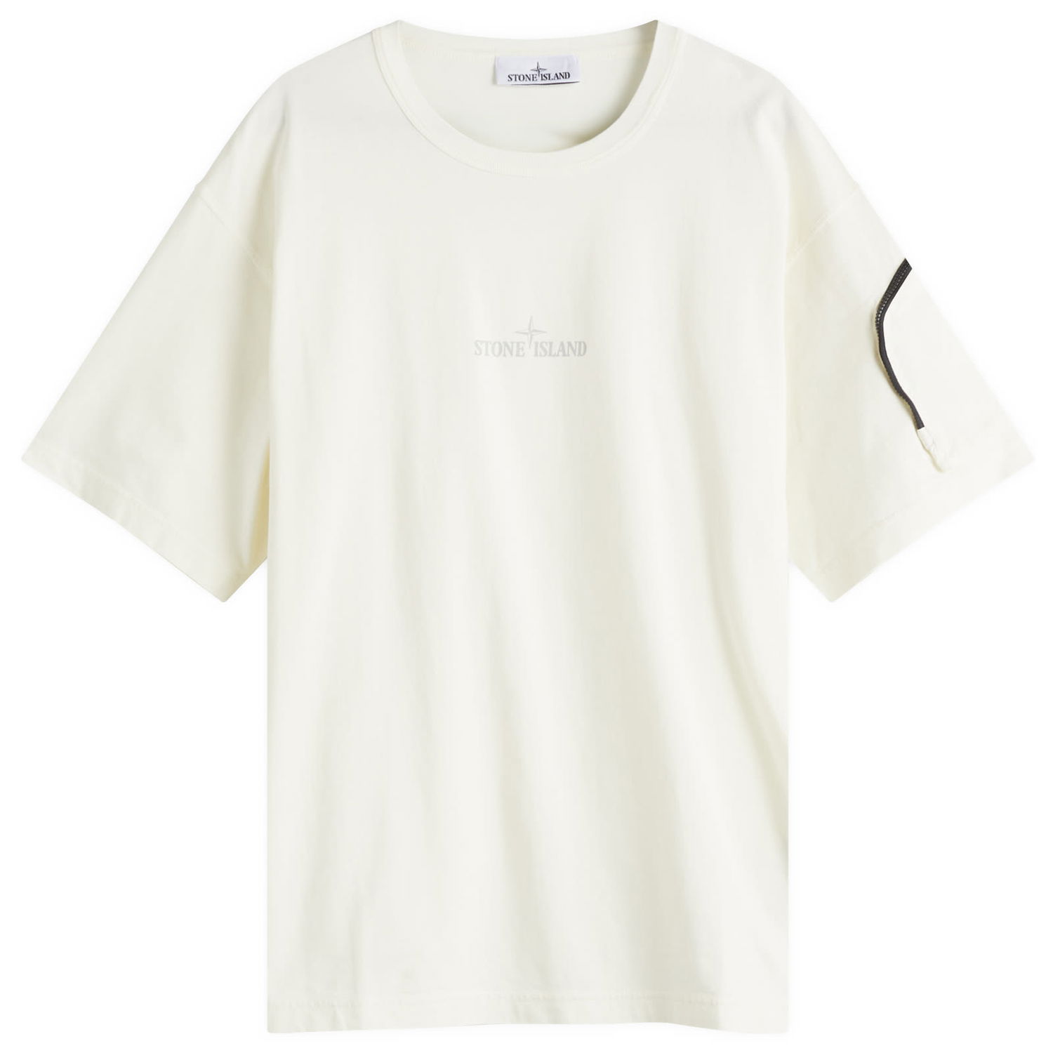 Tričko Stone Island Zip Pocket Logo T-Shirt, Size Large Biela | K1S152100004-V0093, 0