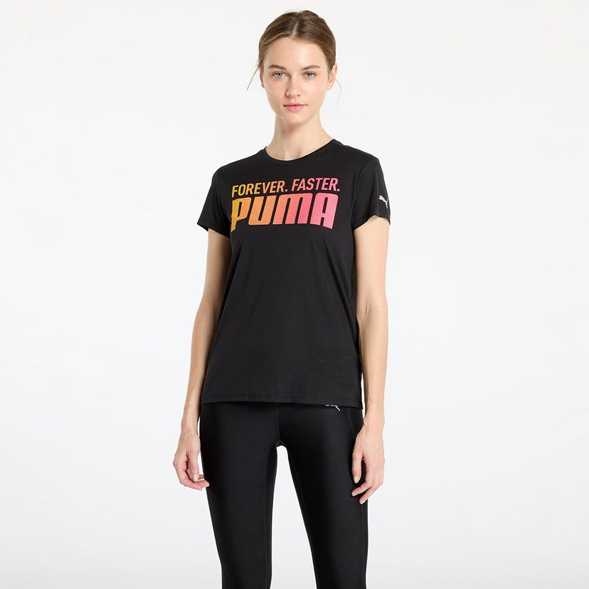 Tričko Puma Run Favroites Forever Faster Graphic Tee Black Čierna | 52614401