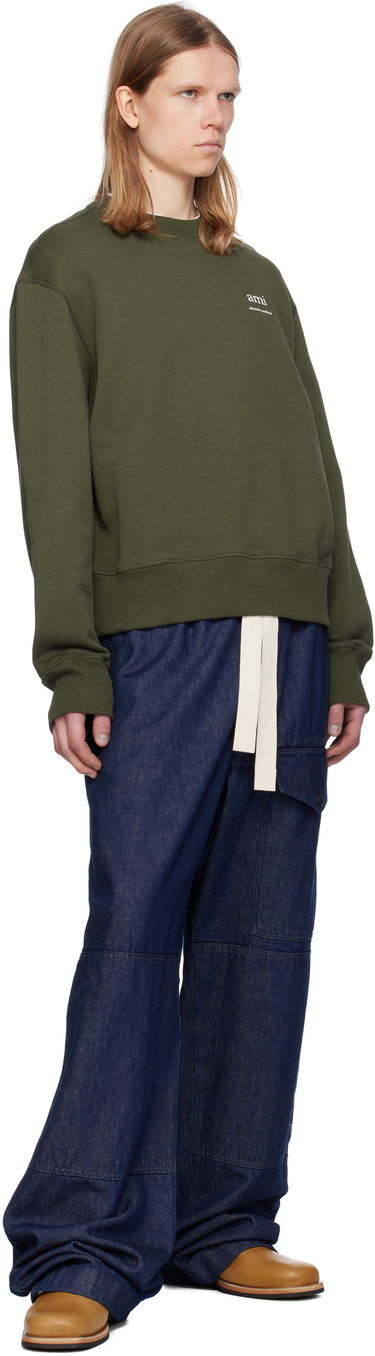 Sveter AMI AMI Paris Cotton Sweatshirt Zelené | HSW048.JE0120, 3