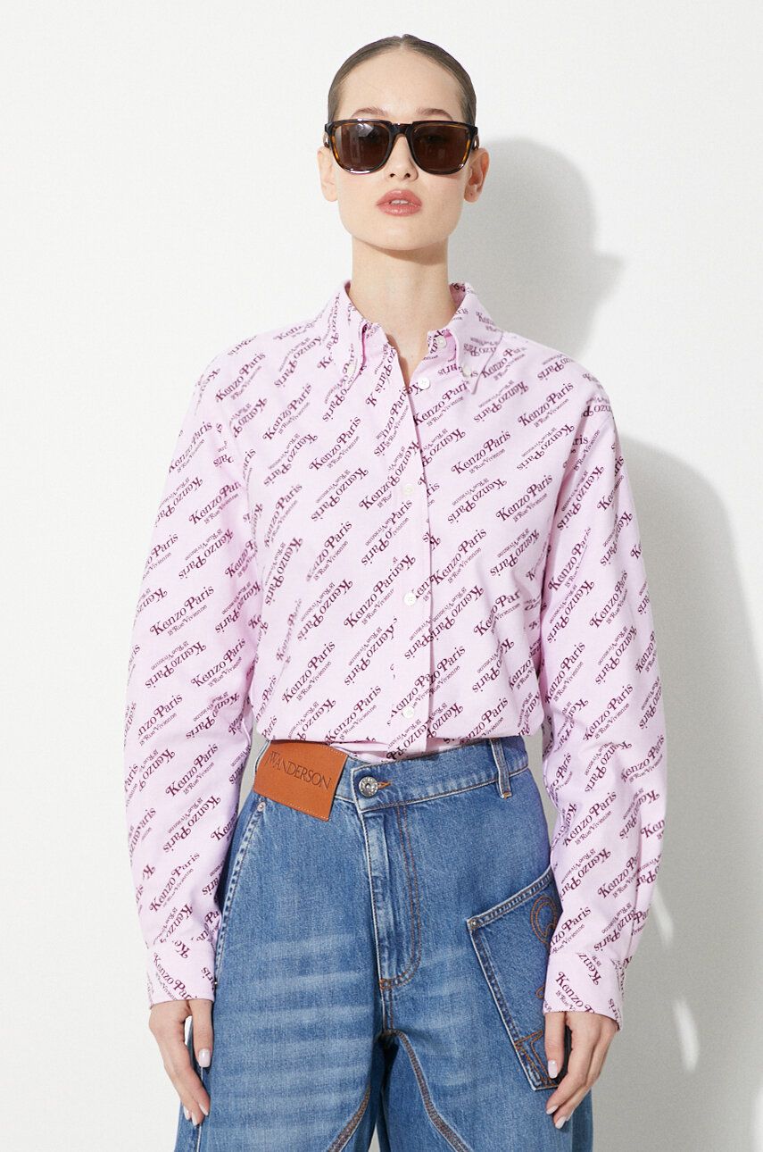 Košeľa KENZO Kenzo Printed Slim Fit Shirt Ružová | FE52CH0879D2.30, 0