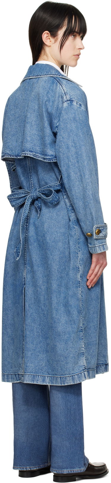 Trenčkot rag & bone rag & bone Featherweight Alora Denim Trench Coat Modrá | WDD25S1498FWBE, 2