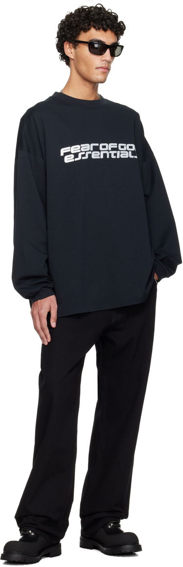 Tričko Fear of God ESSENTIALS Holiday Ponte 90s Long Sleeve T-shirt Čierna | 125HO254541F, 3