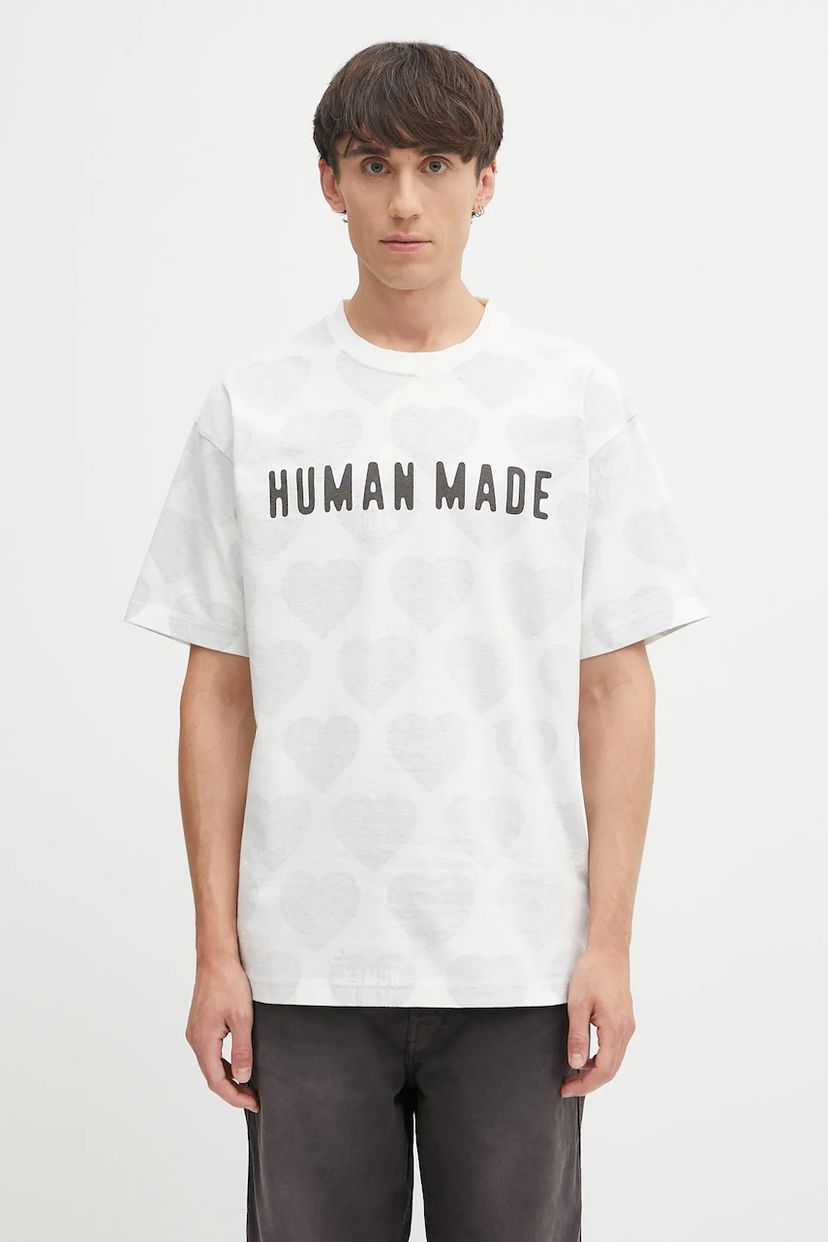 Tričko Human Made Human Made Knitted Hearts Print T-Shirt Biela | HM29CS034