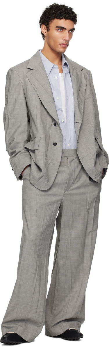 Nohavice HED MAYNER Hed Mayner Crinkled Trousers Šedá | HMMA30031A-HA150, 3