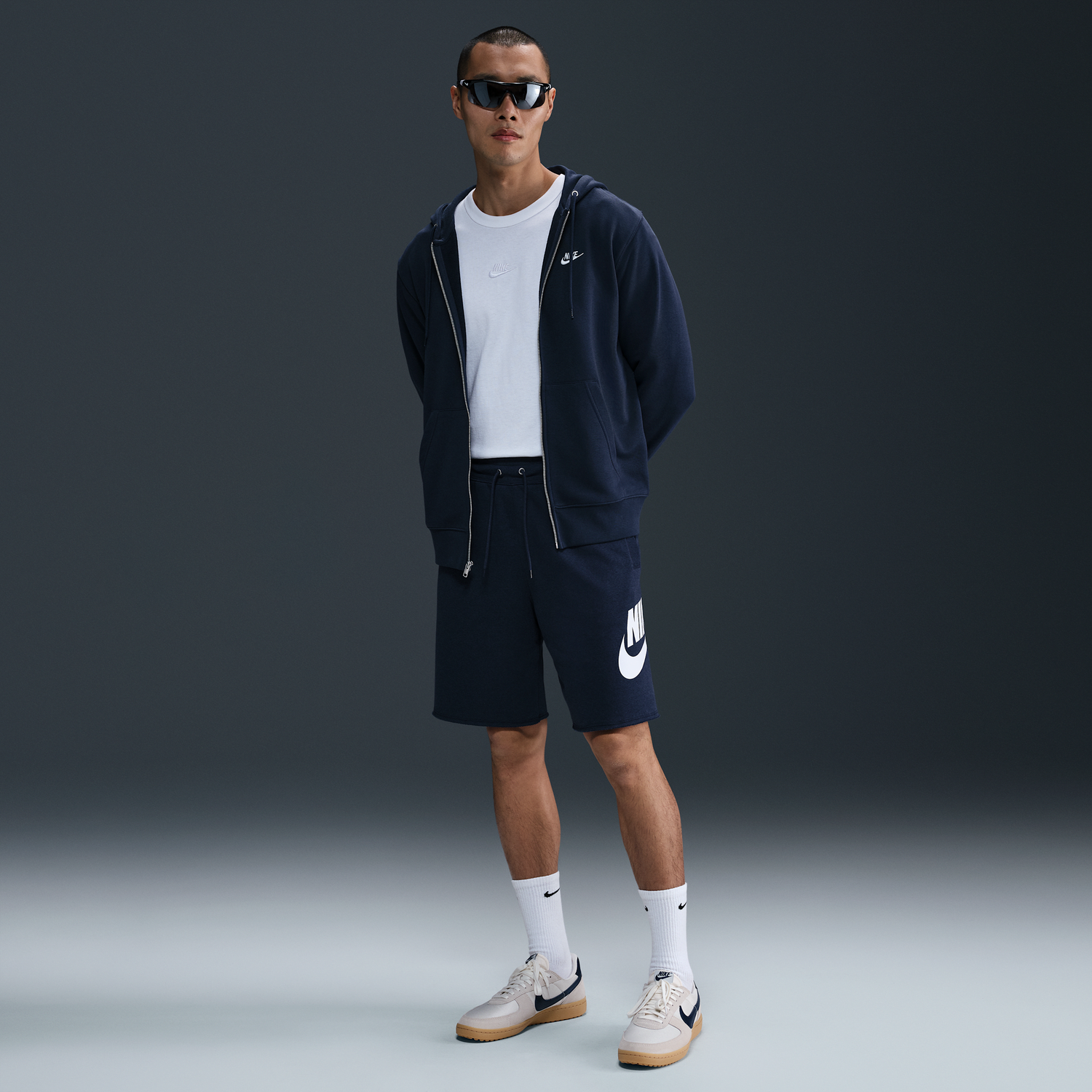 Mikina Nike Club Alumni French Terry Shorts Navy | FQ4950-451, 0