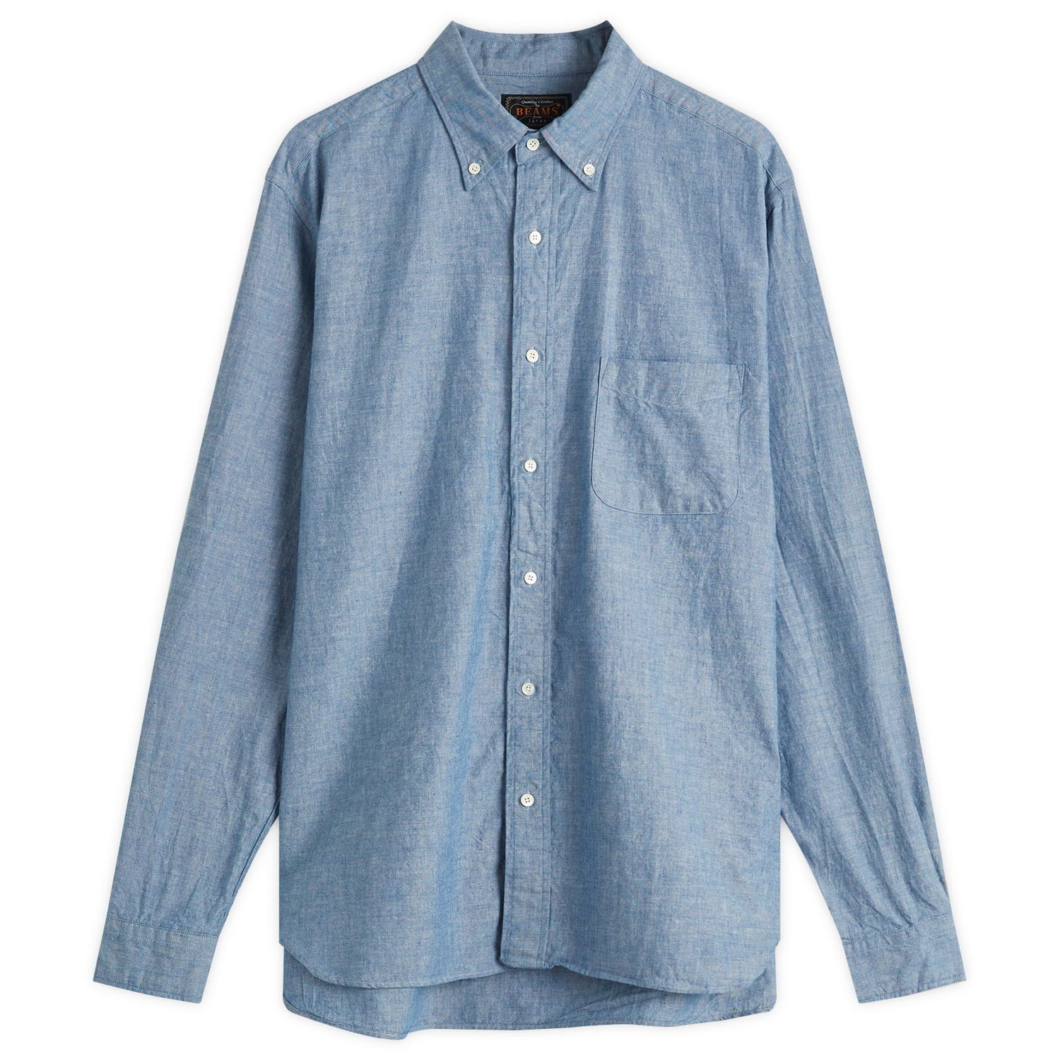 Košeľa BEAMS Beams Plus Button Down Chambray Shirt, Size Small Modrá | 3811-0246-139-70, 0