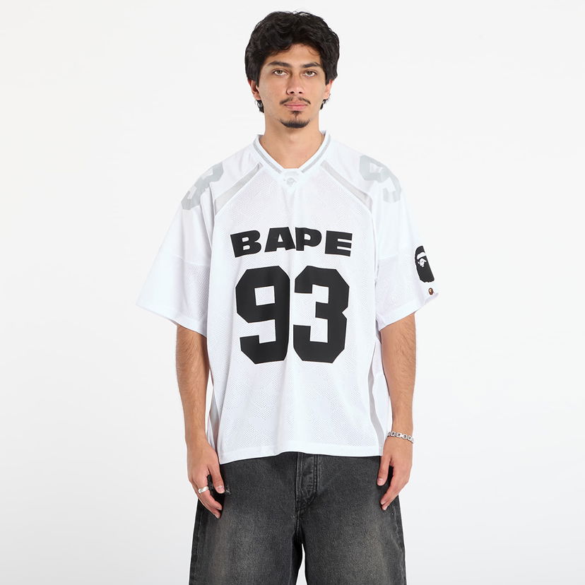Dres BAPE Line Camo Jacquard Relaxed Fit Football Jersey Biela | 001CSL801312MWHT