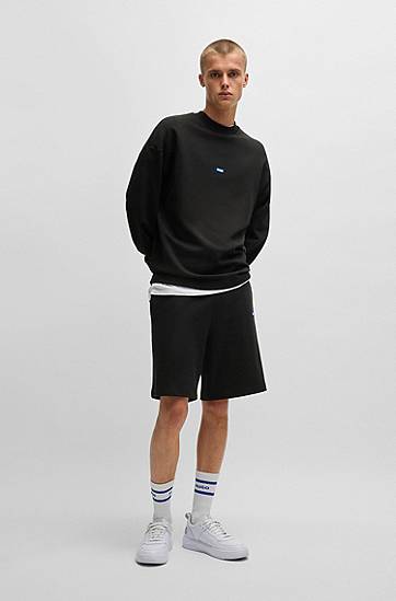 Šortky BOSS Cotton Terry Drawstring Shorts Čierna | 50522364, 1
