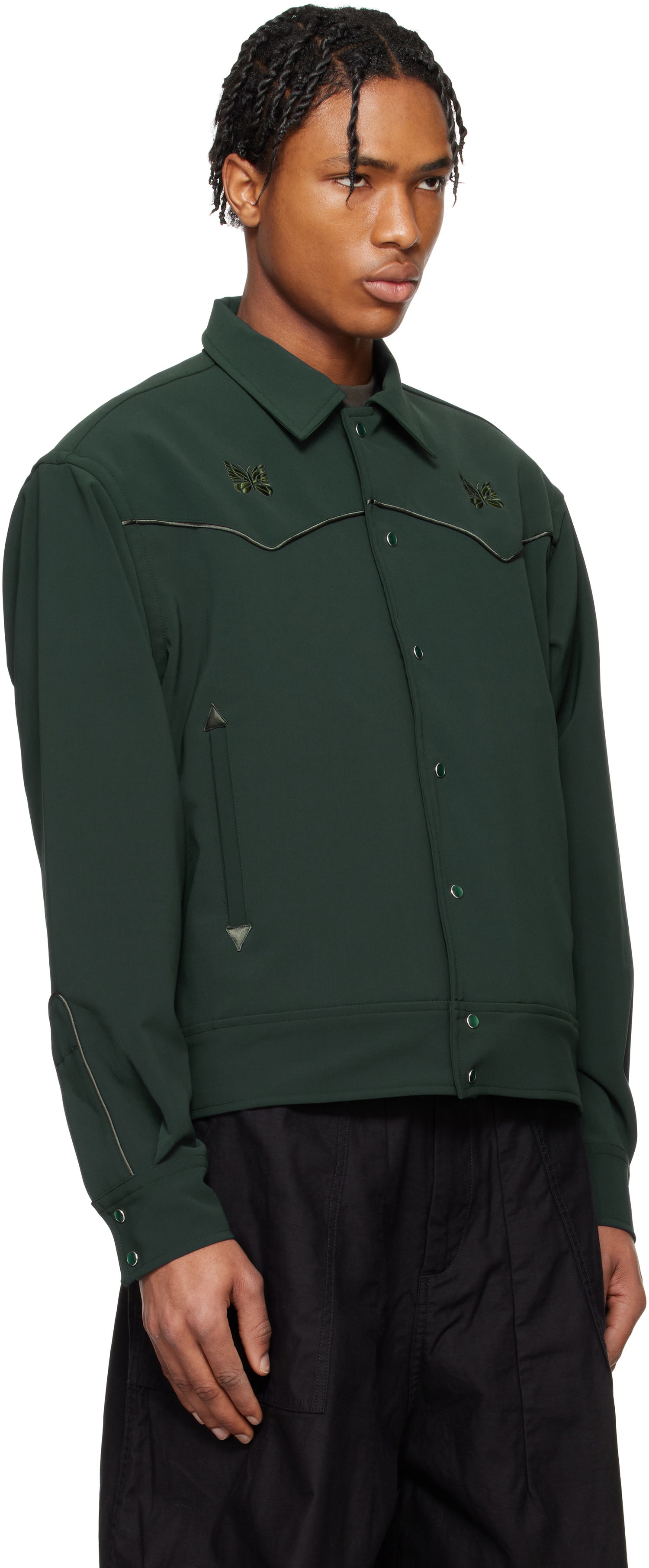 Bunda Needles Needles Piping Cowboy Jacket Zelené | QV217, 1